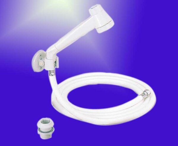 Ensemble de douche Modern blanc avec flexible 2m
