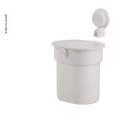 Waste bin with suction cup, white, up to 3kg, Push-Button