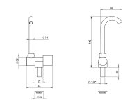 Water tap for washbasin 350x320x180