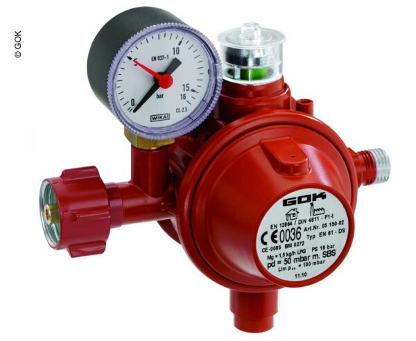 Gas regulator EN61-DS 1,5kg/h 29mbar KLF x G1/4LH-KN TAE UEDS Man