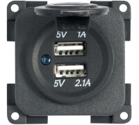USB-A-Doppelladesteckdose - 5V/1A und 5V/2,1A