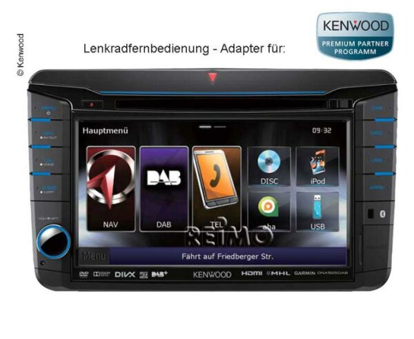 Système de navigation Womo : télécommande au volant Adaptateur VW T5 Kenwood