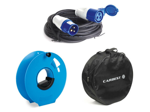 Kabel-Set mit Kabel 3x2,5 mm2, 25m und Kabeltrommel, Kabeltasche