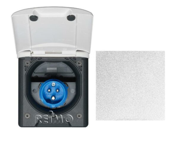 Prise dentrée CEE avec verrouillage magnétique gris clair SB.