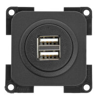 USB-A-Doppelladesteckdose 5 V / 2 x 2,5 - Schiefergrau