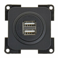 USB-Doppelladesteckdose - USB-A - Schwarz - Lose