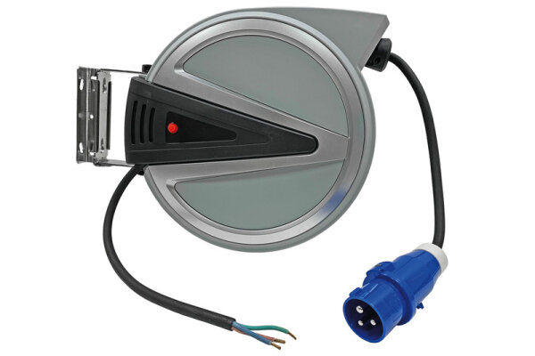 Cable drum with automatic rewind