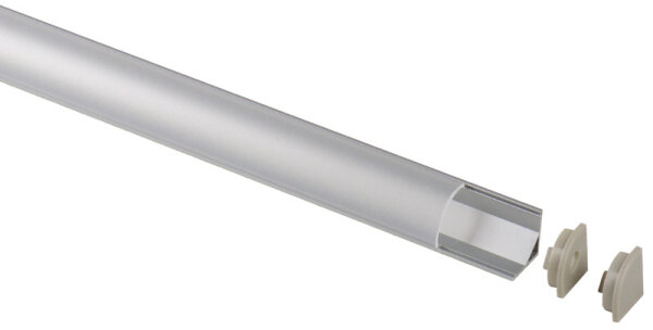 Aluminium corner profile 1.5m long, cover + clips; for LED strips