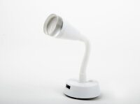 LED Spot mit flexiblem Arm und USB-Ladesteckdose -...