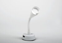 LED Spot mit flexiblem Arm und USB-Ladesteckdose - Weiß matt