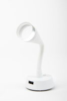 LED Spot mit flexiblem Arm und USB-Ladesteckdose - Weiß matt