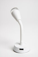 LED Spot mit flexiblem Arm und USB-Ladesteckdose - Weiß matt