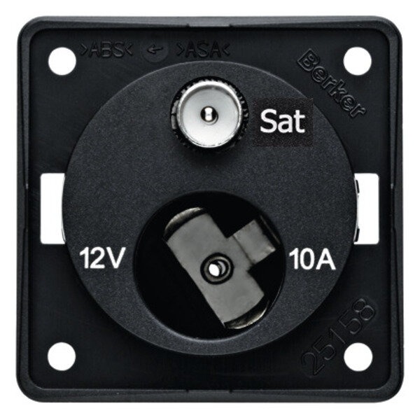 Prise SAT avec prise 12V, anthracite