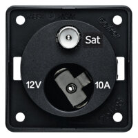 Prise SAT avec prise 12V, anthracite