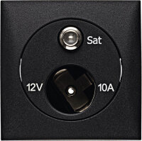 Prise SAT avec prise 12V, anthracite