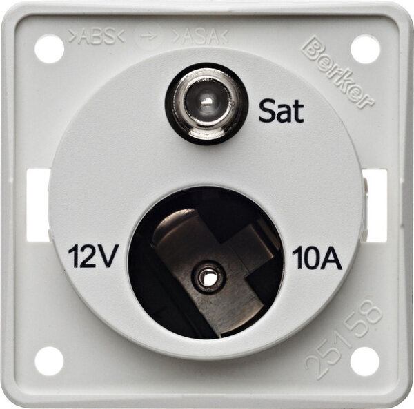 Prise SAT avec prise 12V, blanc polaire