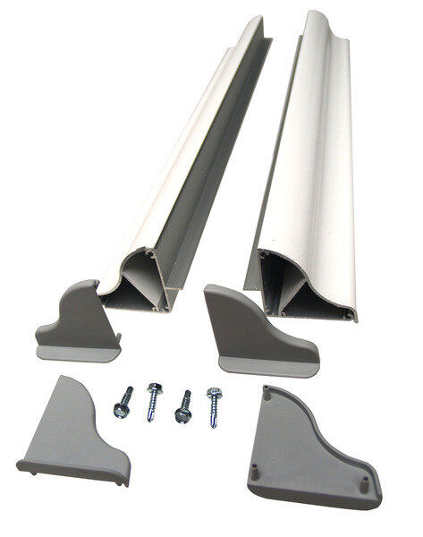 Solar panel aluminum mounting spoiler set - width up to 410 mm - White