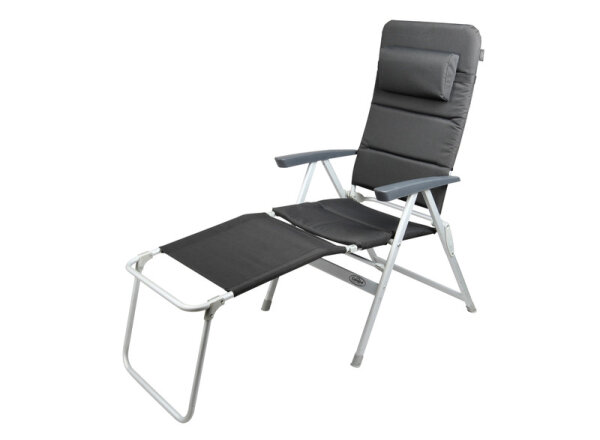 Footrest Camping Chair, GRENOBLE Camp4, black/silver