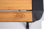 Table en bambou avec filet, table Ã  roulettes, cadre en aluminium foncÃ©