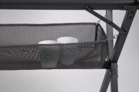 Table en bambou avec filet, table Ã  roulettes, cadre en aluminium foncÃ©