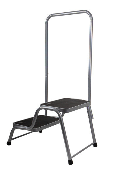 Doppeltrittstufe mit Handlauf - 640 x 375 x 430 mm