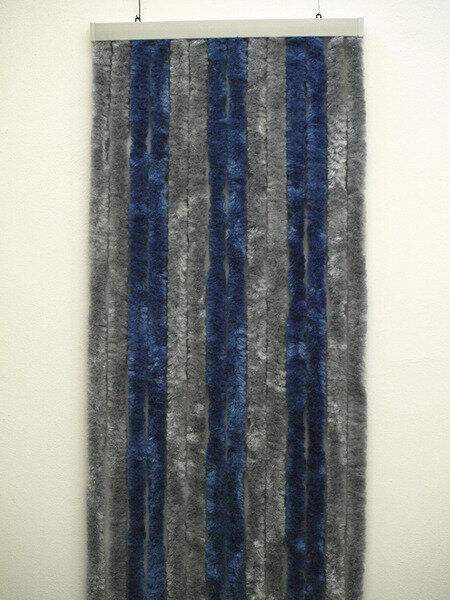 fleece curtain 56 x 185 cm, grey/dark blue for caravan doors