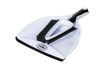 Ensemble brosse à main et pelle à poussière en silicone - Blanc / Noir