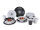 Premium Melamin Geschirrset Black-White - Für 4 Personen