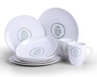 PLA-Geschirr-Set Nature - Für 2 Personen - 8-teilig