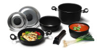 Alu-Topfset - Schwarz - 7-teilig