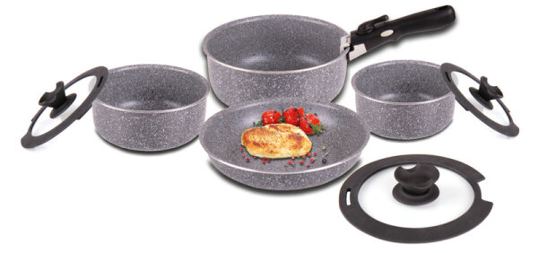 Set de 8 piÃ¨ces en aluminium avec poignÃ©e amovible