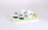 Silikon-Geschirrtrockner - 37 x 31 x 6/13 cm - Weiß/lime