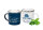 Tasse en émail BAY CITY, lot de 2, blanc + bleu, 400ml