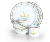 Campfire Emaille Geschirr-Set - 6-teilig - Für 2...