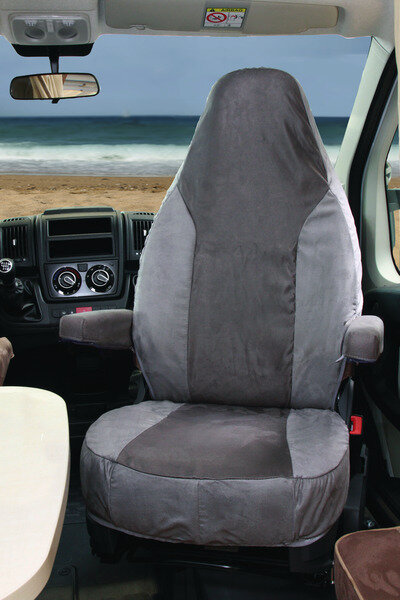 Housse de protection Universal Alcatraz Velour hauteur de dossier 83,5 hgris/anthracite