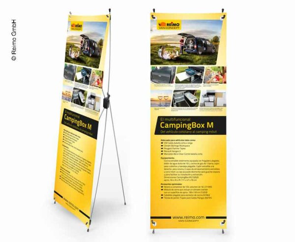 X-Banner - Motive: Reimo Campingbox M, Spanish, Size: 60x180cm