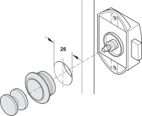 Push-Lock screw-on deadbolt lock - Can be operated from one side - Brown
