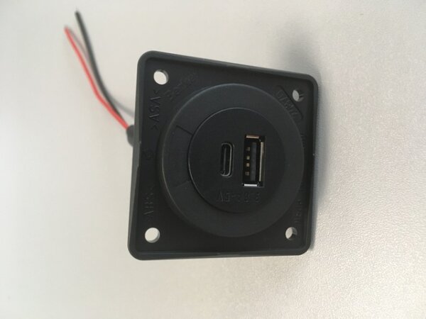 Ladesteckdose Integro 12 V Power USB A+C, 18 W