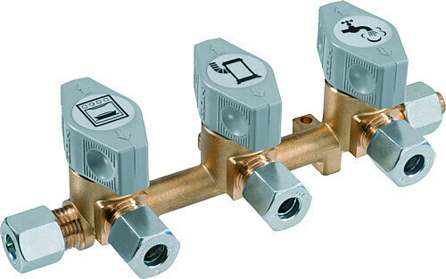 Verteilerblock DSV-AB3 PS5bar RVS10 x 3xRVS8 x RVS10