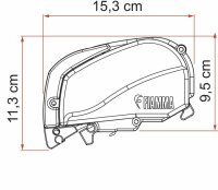 Roof awning kit F80 S suitable for Fiat Ducato cloth royal grey housing polar white