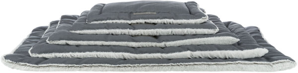 Liegematte Farello, Plüsch/Webstoff, weiss-grau/grau