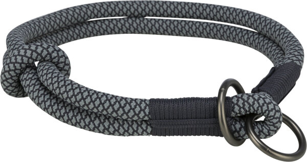 Soft Rope Zug-Stopp-Halsband, schwarz/grau