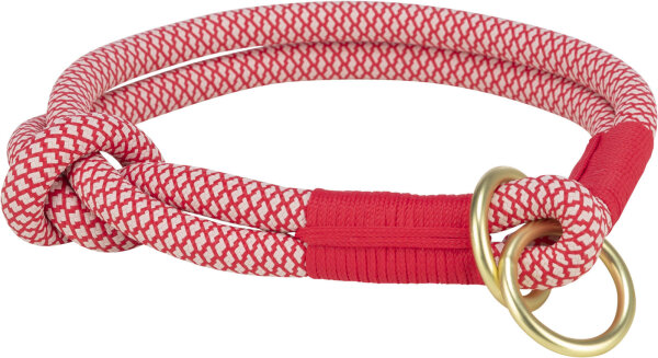 Soft Rope Zug-Stopp-Halsband, rot/creme