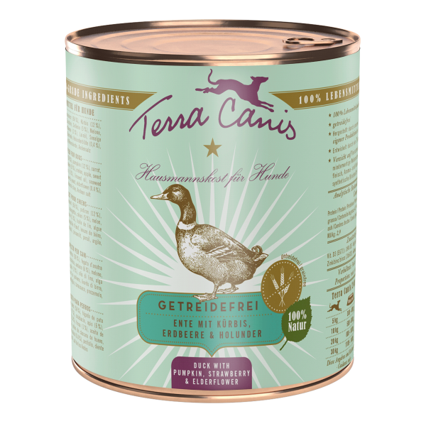 Getreidefrei, Ente mit Kürbis, Erdbeeren & Holunder