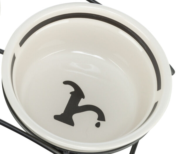 Napf Water", Keramik, weiss/schwarz