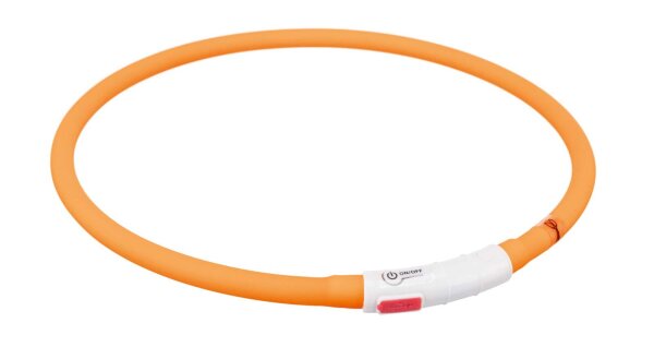 Flash Leuchtring USB, Silikon, XS-XL: 70 cm/ø 10 mm, orange