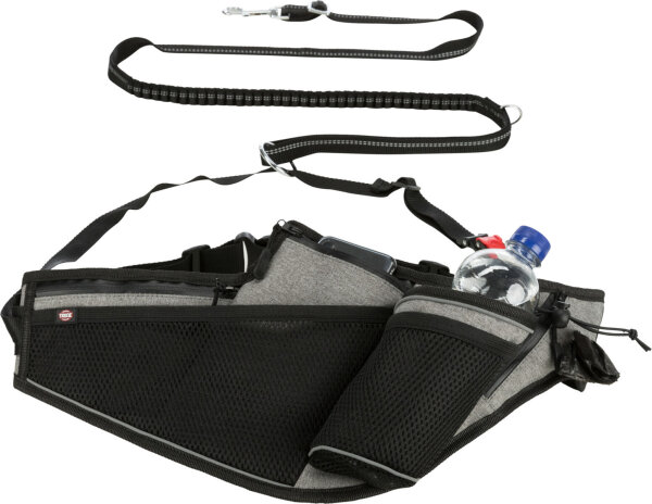 Jogginggurt mit Leine, Gurt: 70-130cm/23cm,  Leine: 1,15-1,5