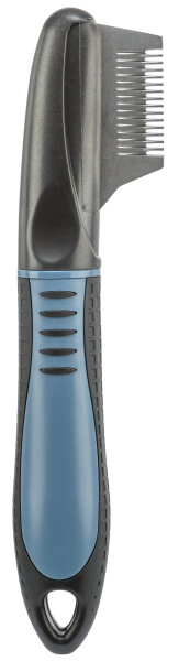 Trimm-Messer, grob, Kunststoff/Edelstahl, dunkelgrau/blau - 19cm