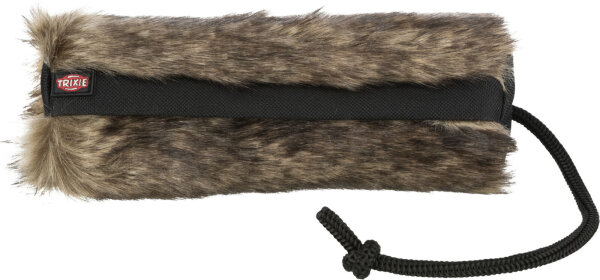 Fell-Futterdummy, Plüsch/Poly., Kaninchenfell-Optik/schwarz - ø 6×20cm