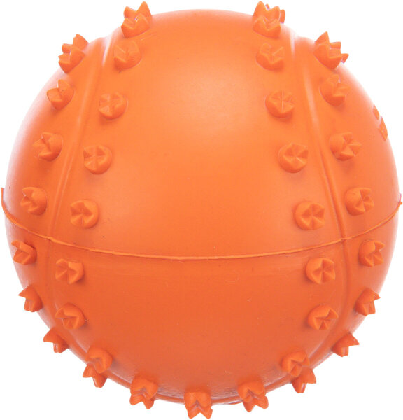 Ball, Naturgummi, mit Quietscher, orange - ø 6cm